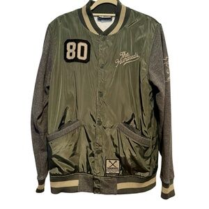 The Hundreds Drawing Lines Nylon Varsity‎ Bomber Jacket Size Large Streetwear